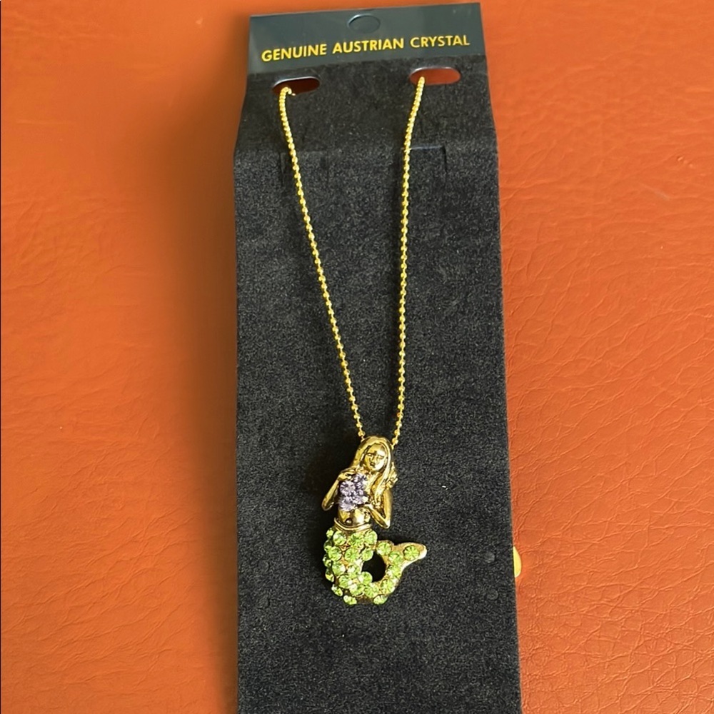 Gold Mermaid Pendant Necklace - Picture 2 of 2